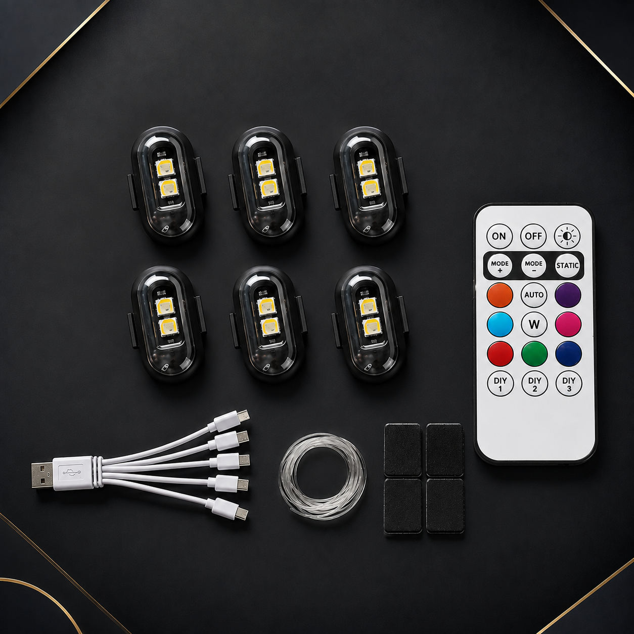 Tamashi Aura™ 6-Piece RGB Interior Lighting Kit Rechargeable